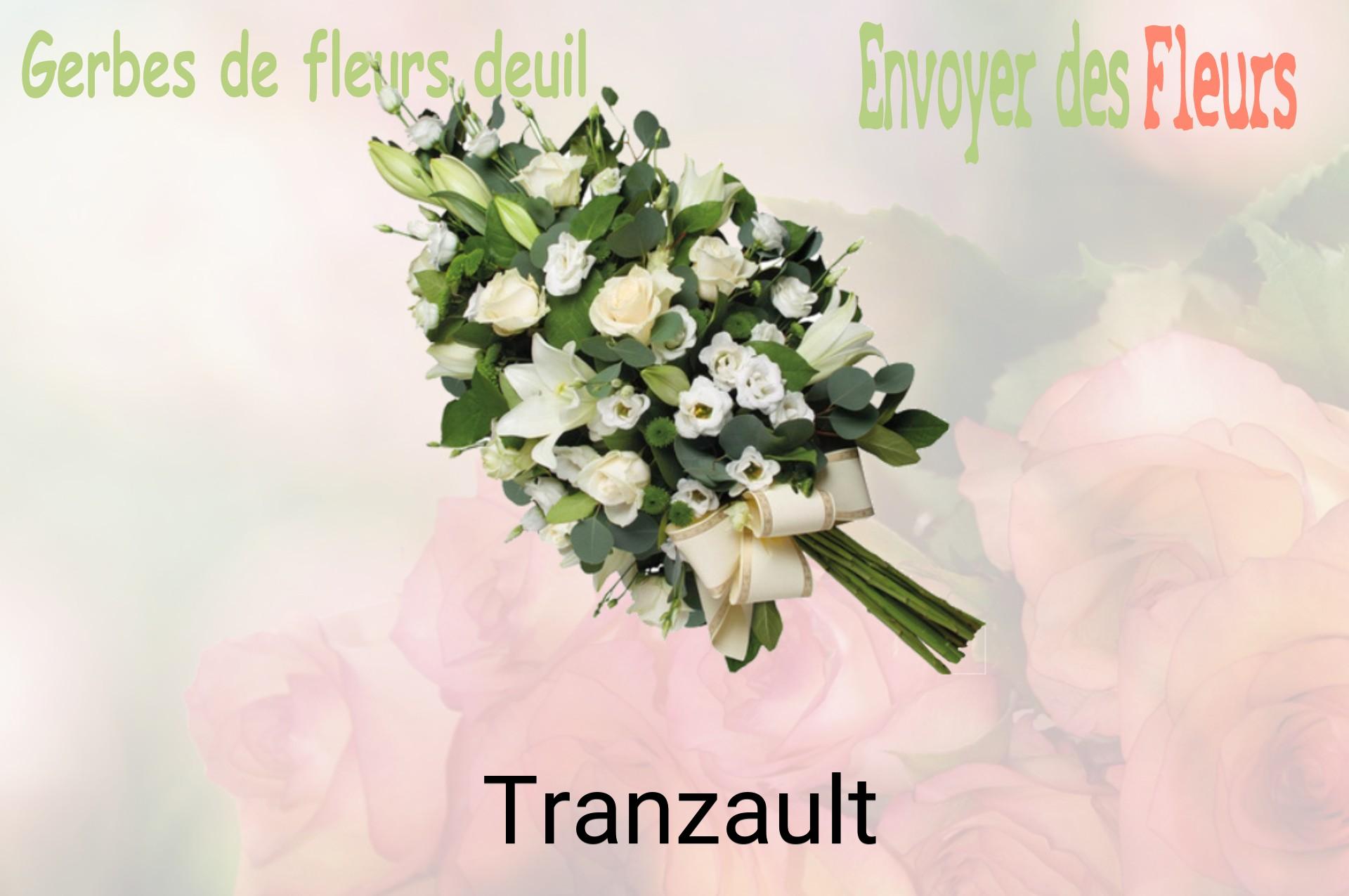 Gerbe de fleurs de deuil livrée à Tranzault